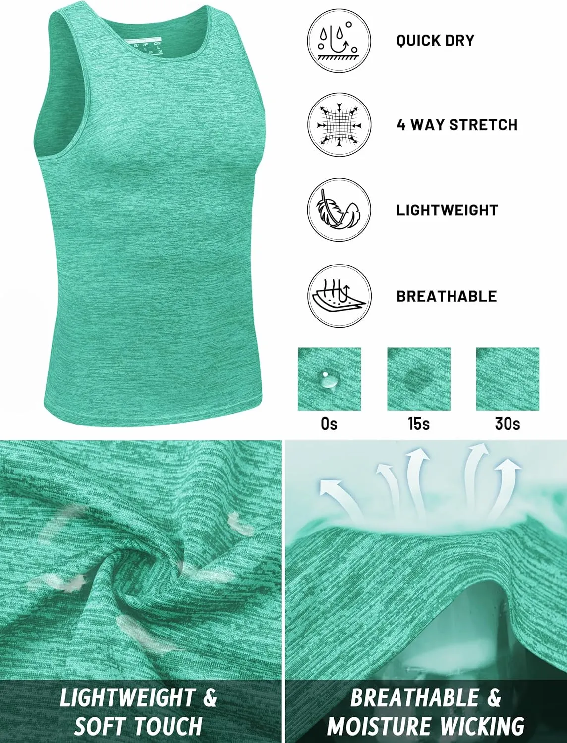 TACVASEN Men's Tank Tops Quick Dry Sleeveless Workout Muscle Shirt Athletic Bodybuilding Gym Performance Tee Shirts