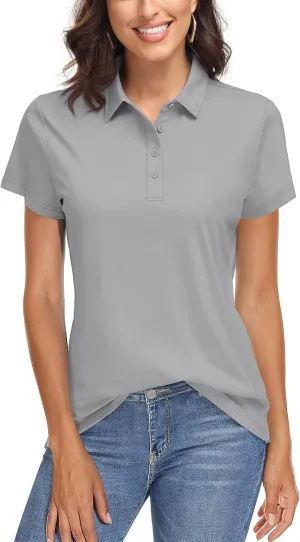 TACVASEN Women's Golf Polo Shirts Short Sleeve UPF 50  Sun Protection Golf Shirts for Women Quick Dry Collared Polos