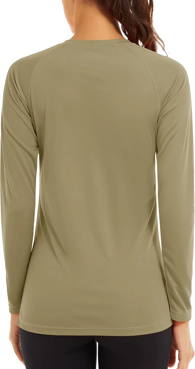 TACVASEN Womens Long Sleeve Rash Guard UPF 50  UV Sun Shirts Quick Dry Swim Shirt Hiking Tops