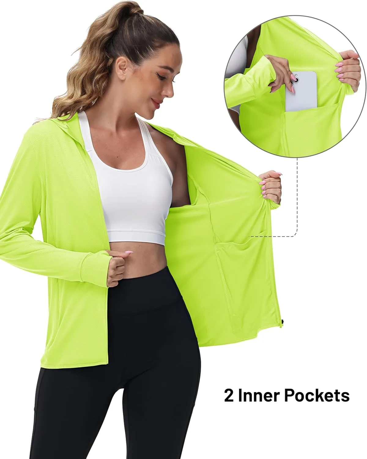 TACVASEN Women's Sun Hoodies Lightweight Jacket for Women Zip Up UPF 50  UV Shirt Long Sleeves
