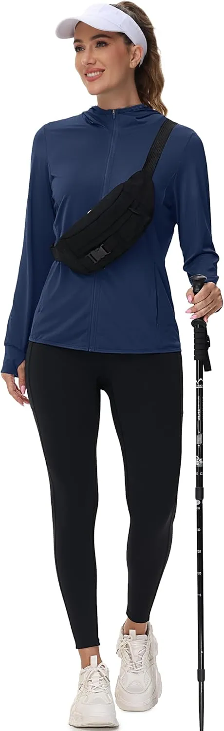 TACVASEN Women's Sun Hoodies Lightweight Jacket for Women Zip Up UPF 50  UV Shirt Long Sleeves