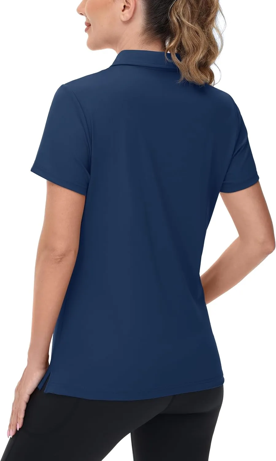 TACVASEN Women's V-Neck Polo Shirts UPF 50  Short Sleeve Sun Protection Quick Dry Golf Polos Collared Shirt