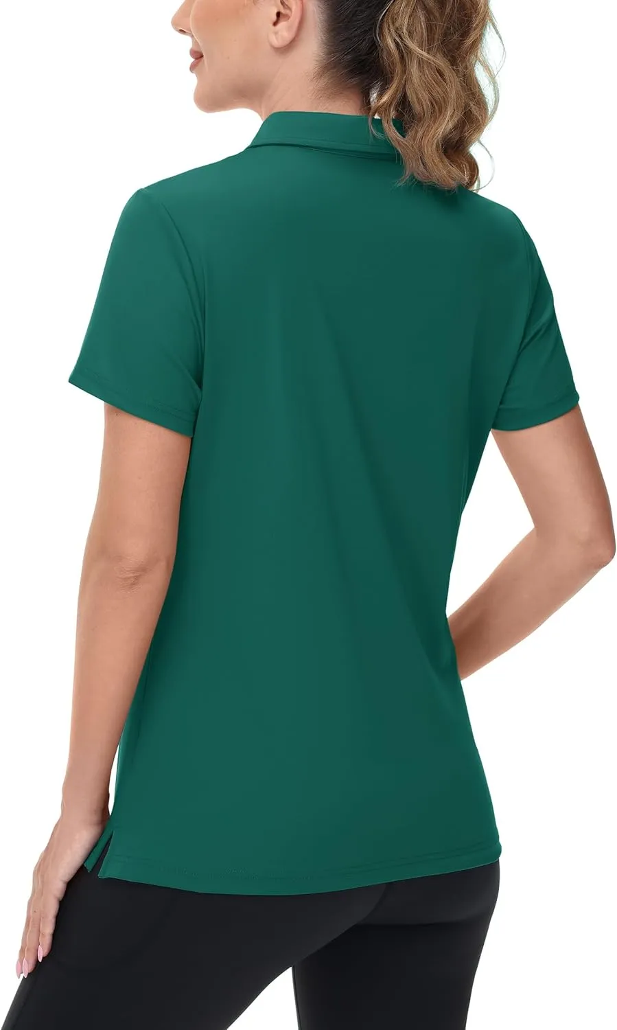 TACVASEN Women's V-Neck Polo Shirts UPF 50  Short Sleeve Sun Protection Quick Dry Golf Polos Collared Shirt