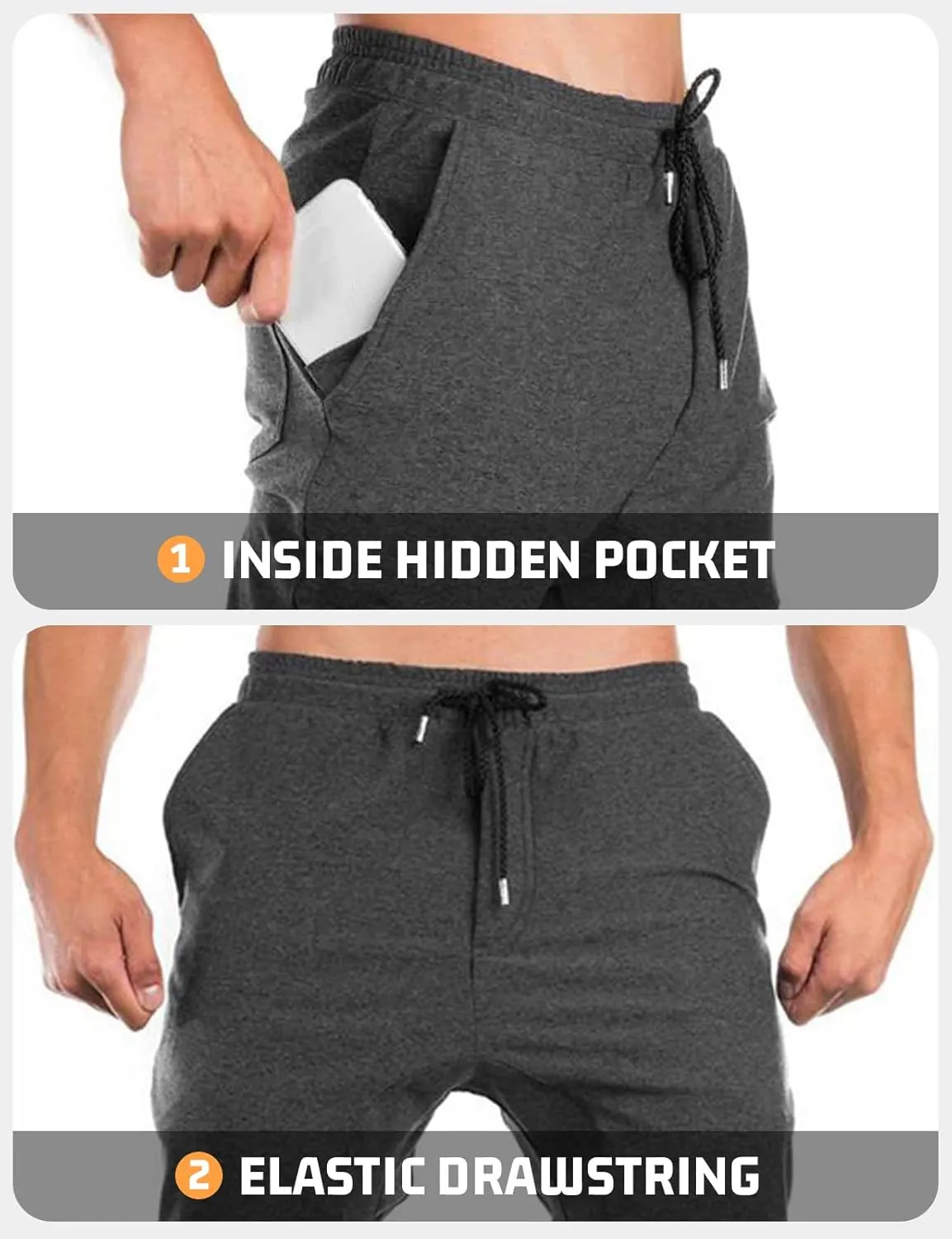 TBMPOY Men's Tapered Joggers Workout Athletic Running Sweatpants Slim Fit Drawstring Pants with Pockets