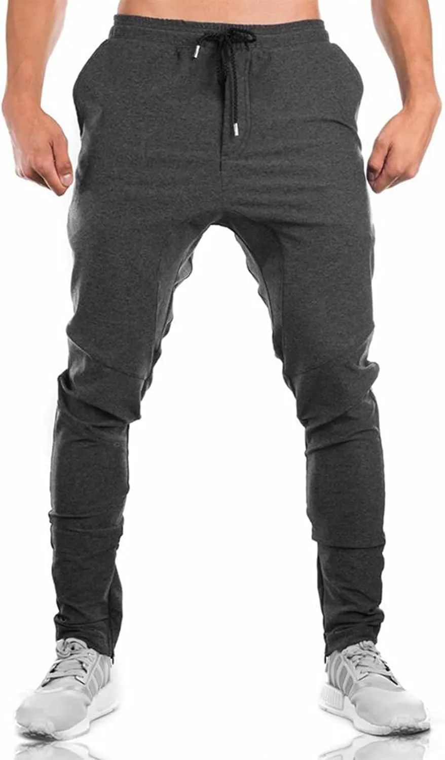 TBMPOY Men's Tapered Joggers Workout Athletic Running Sweatpants Slim Fit Drawstring Pants with Pockets