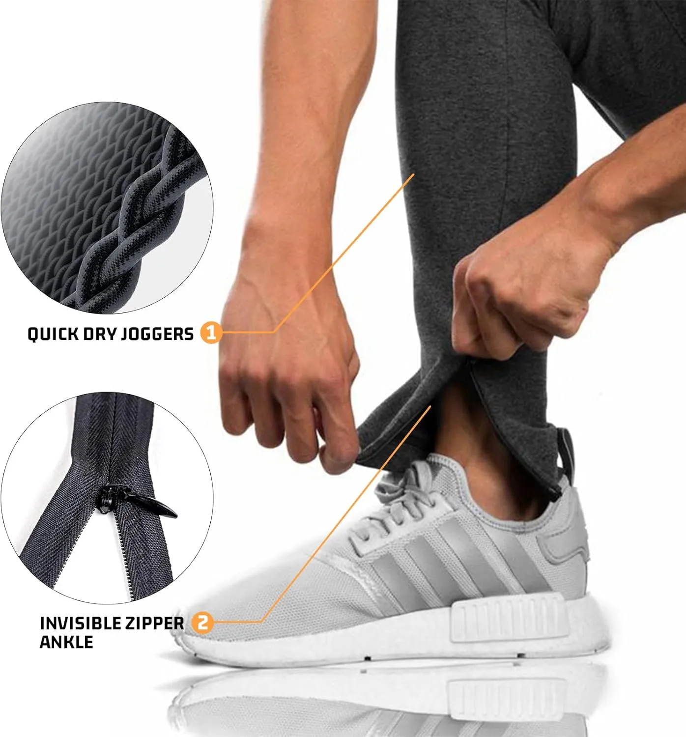 TBMPOY Men's Tapered Joggers Workout Athletic Running Sweatpants Slim Fit Drawstring Pants with Pockets