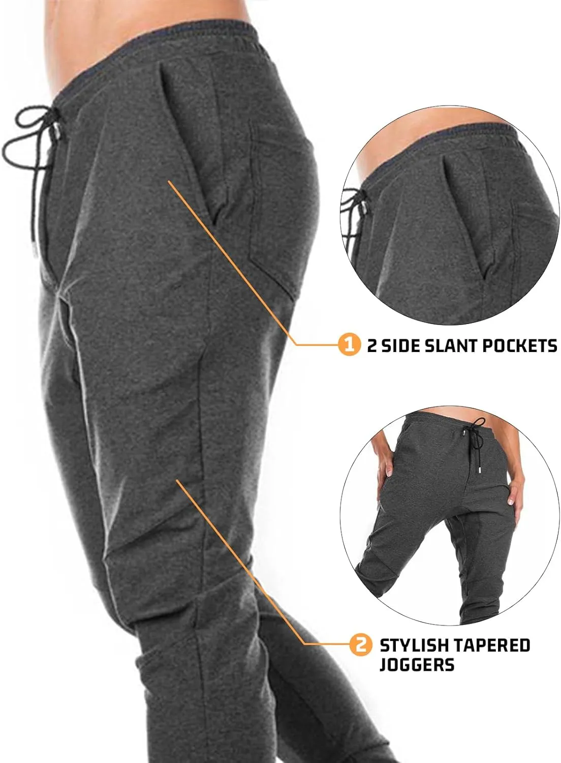 TBMPOY Men's Tapered Joggers Workout Athletic Running Sweatpants Slim Fit Drawstring Pants with Pockets