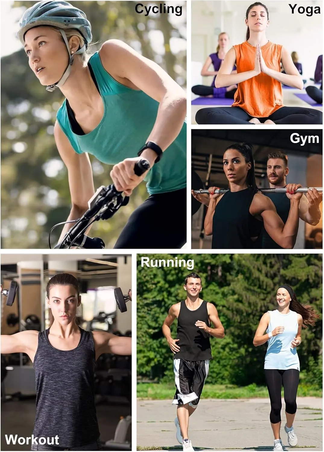 TELALEO 5 Pack Workout Tank Tops for Women Sleeveless Athletic Yoga Gym Tank Tops Quick Dry Loose Fit Sports Shirts