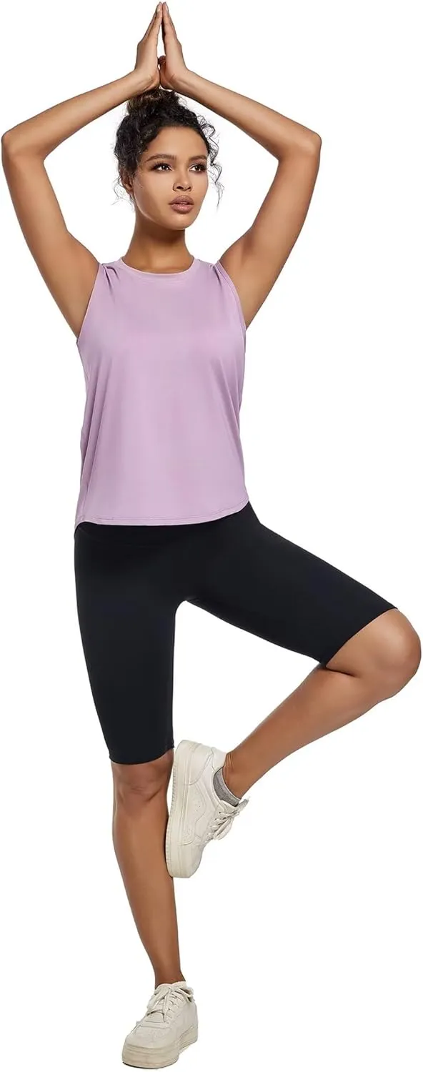TELALEO 5 Pack Workout Tank Tops for Women Sleeveless Athletic Yoga Gym Tank Tops Quick Dry Loose Fit Sports Shirts