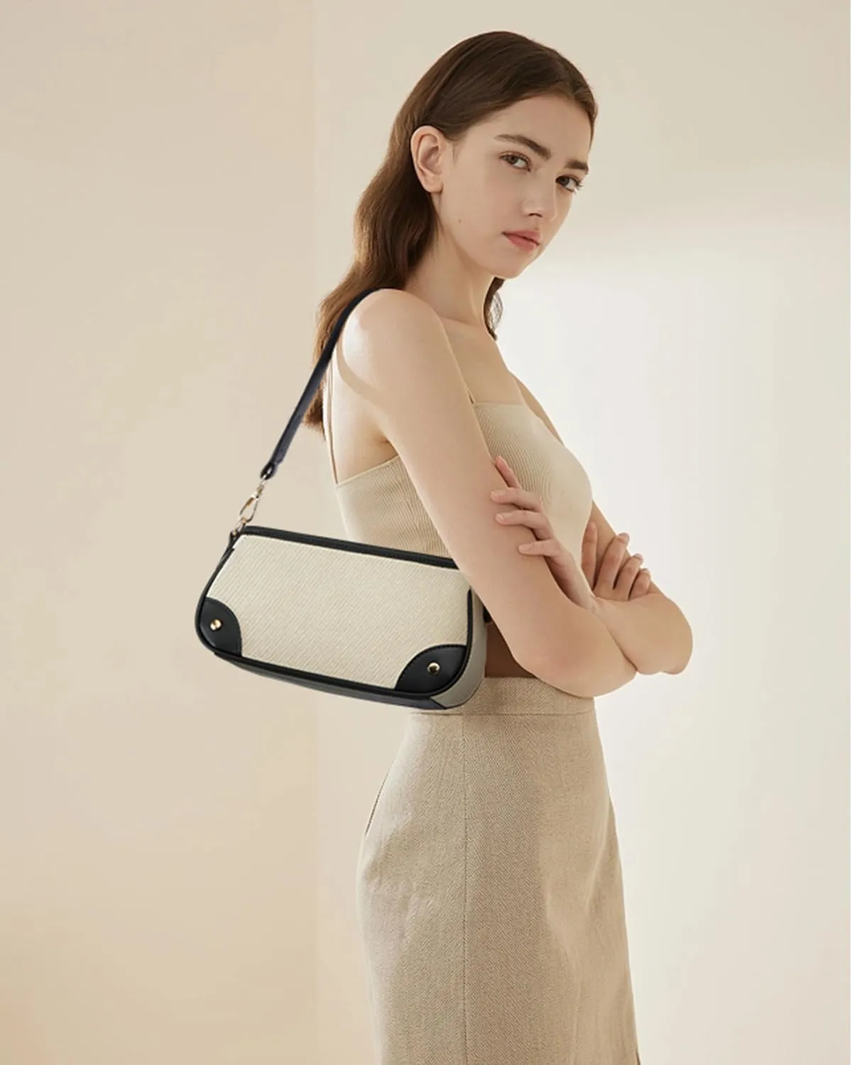 Telena Shoulder Bag for Women Vegan Leather Women's Shoulder Purses Handbags with 2 Removable Strap Crossbody Bag Purses