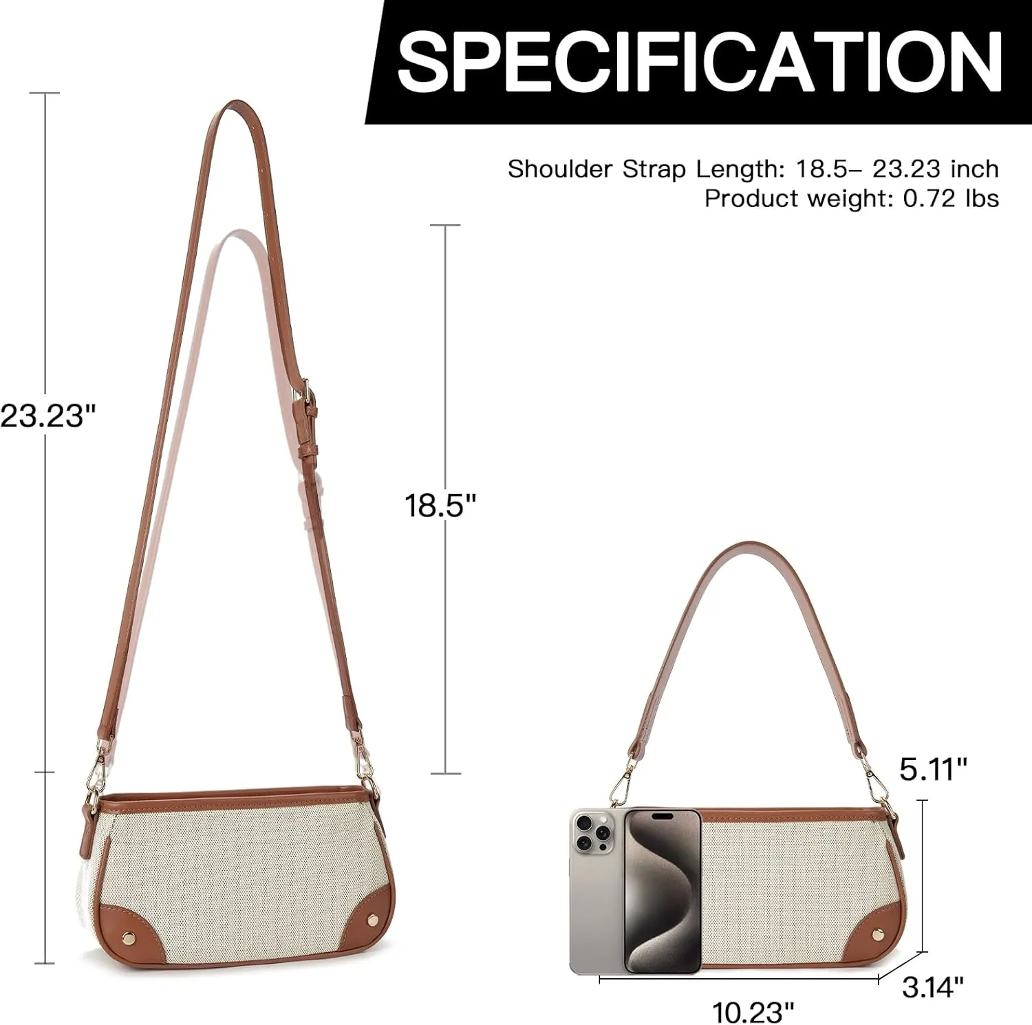Telena Shoulder Bag for Women Vegan Leather Women's Shoulder Purses Handbags with 2 Removable Strap Crossbody Bag Purses