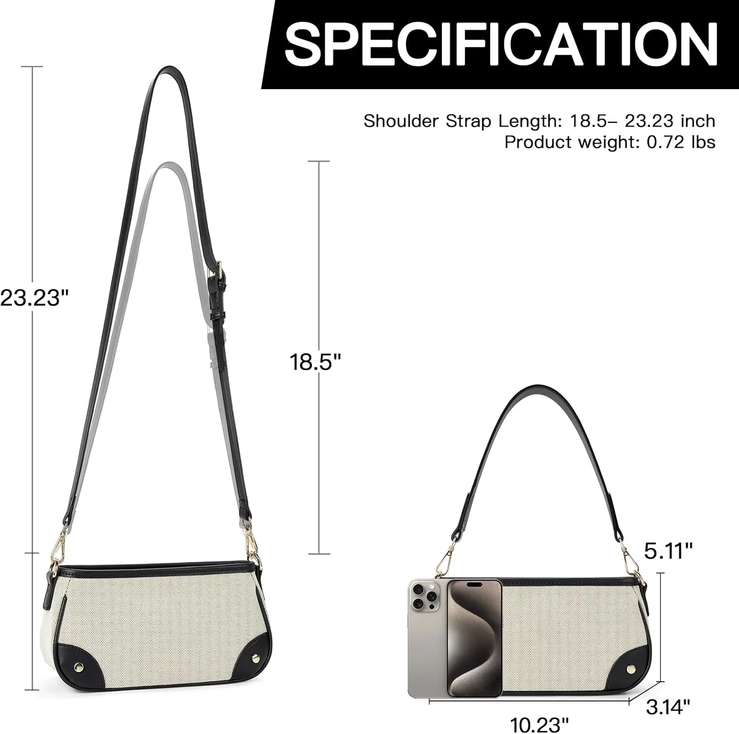 Telena Shoulder Bag for Women Vegan Leather Women's Shoulder Purses Handbags with 2 Removable Strap Crossbody Bag Purses