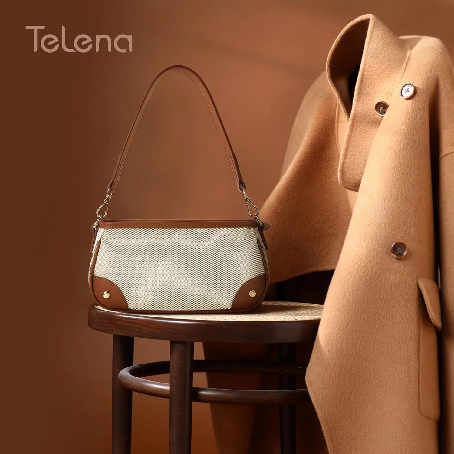 Telena Shoulder Bag for Women Vegan Leather Women's Shoulder Purses Handbags with 2 Removable Strap Crossbody Bag Purses