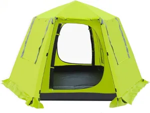 Tent Hexagonal Camping Tent 4 Person with 6 Side Mesh Waterproof Double Layer Family Instant Tent for Camp Hiking Outdoor Outdoor