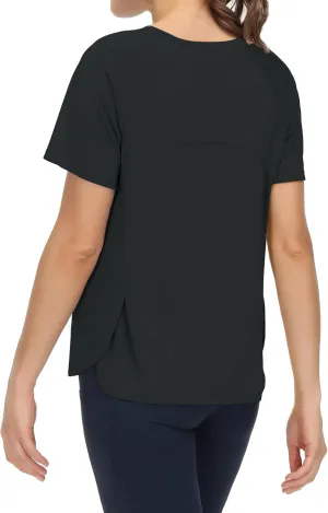 THE GYM PEOPLE Women's Short Sleeve Workout Shirts Breathable Yoga T-Shirts with Side Slits Athletic Tee Tops