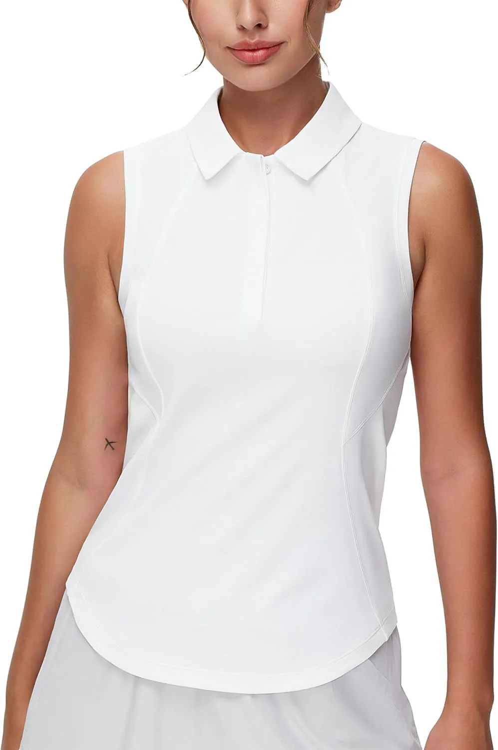 THE GYM PEOPLE Women's Sleeveless Tennis Polo Shirts Collared Slim Fit Breathable Workout Golf Tank Tops