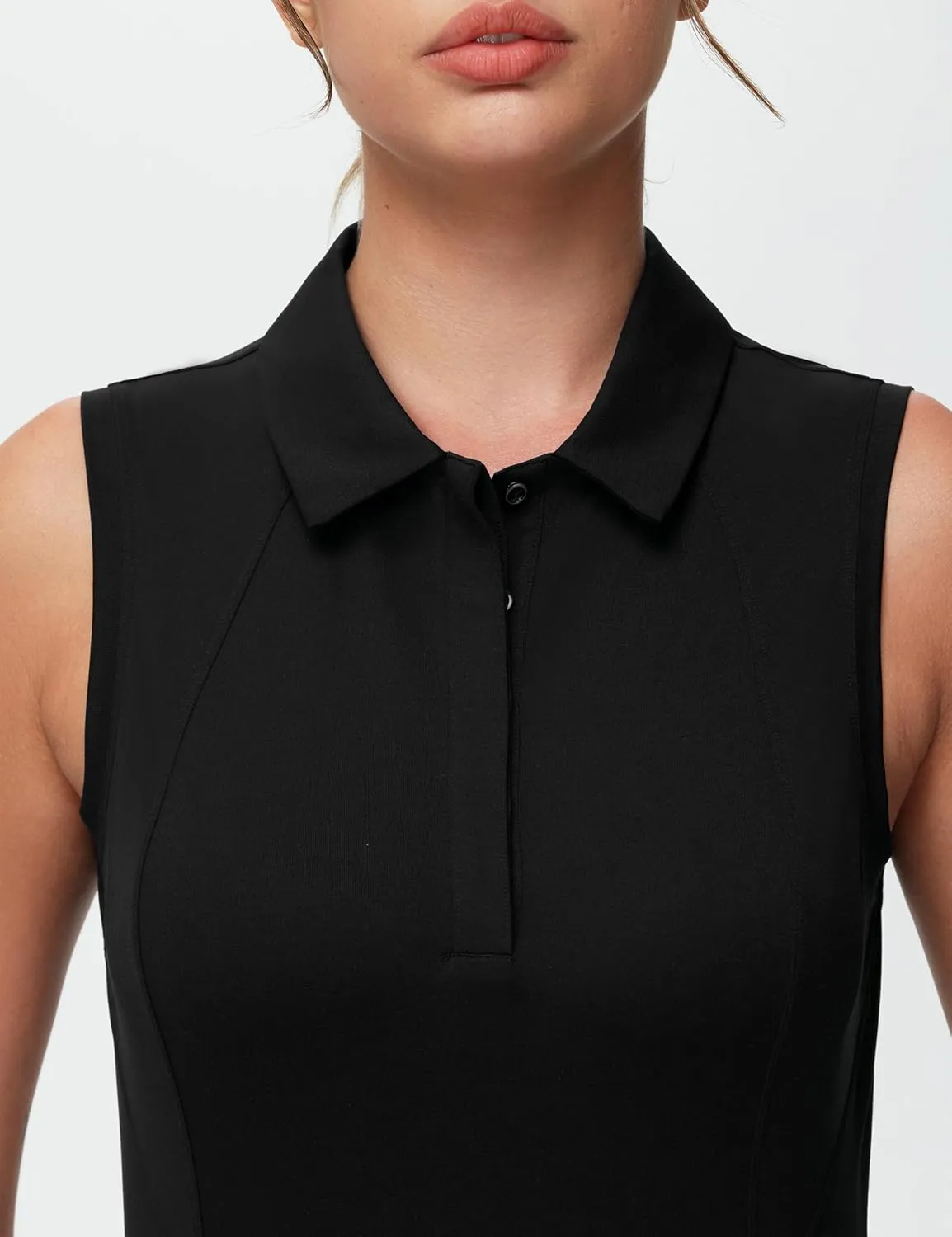 THE GYM PEOPLE Women's Sleeveless Tennis Polo Shirts Collared Slim Fit Breathable Workout Golf Tank Tops