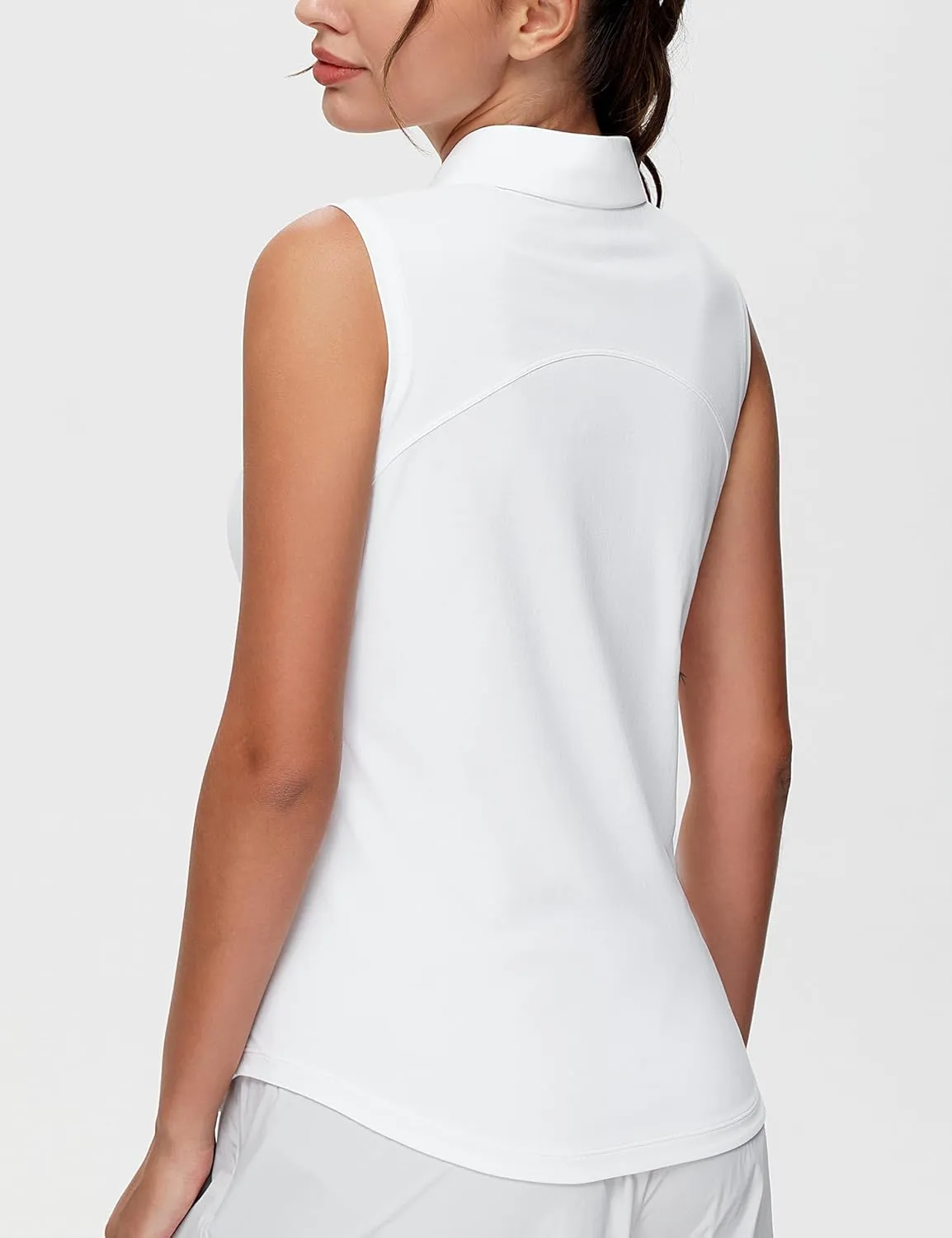 THE GYM PEOPLE Women's Sleeveless Tennis Polo Shirts Collared Slim Fit Breathable Workout Golf Tank Tops