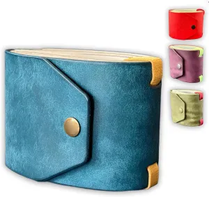 The Lava Cash Wrap Wallet, Handmade Leather Money Wallet Organizer, Handy Purse Bands with Magnetic Clasp, Money Organizer for Cash & Cards, Slim Pocket Wallet for Men & Women (Blue)