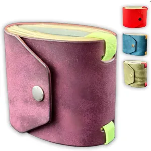 The Lava Cash Wrap Wallet, Handmade Leather Money Wallet Organizer, Handy Purse Bands with Magnetic Clasp, Money Organizer for Cash & Cards, Slim Pocket Wallet for Men & Women (Purple)