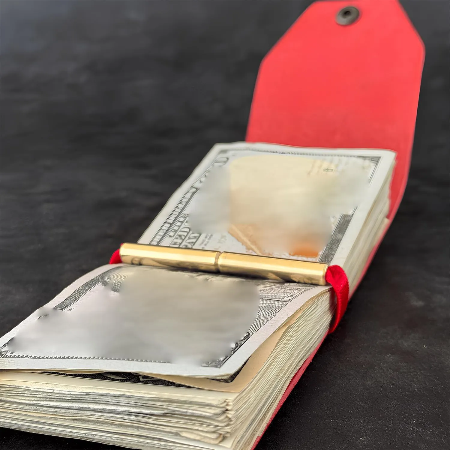 The Lava Cash Wrap Wallet, Handmade Leather Money Wallet Organizer, Handy Purse Bands with Magnetic Clasp, Money Organizer for Cash & Cards, Slim Pocket Wallet for Men & Women (Purple)