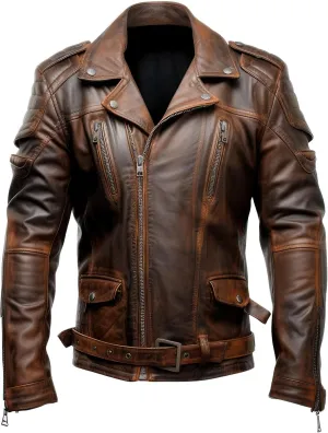 The Next Mens Aviation Genuine Leather Jacket Military Lapel Zipper Pilot Brown Vintage Leather Jackets