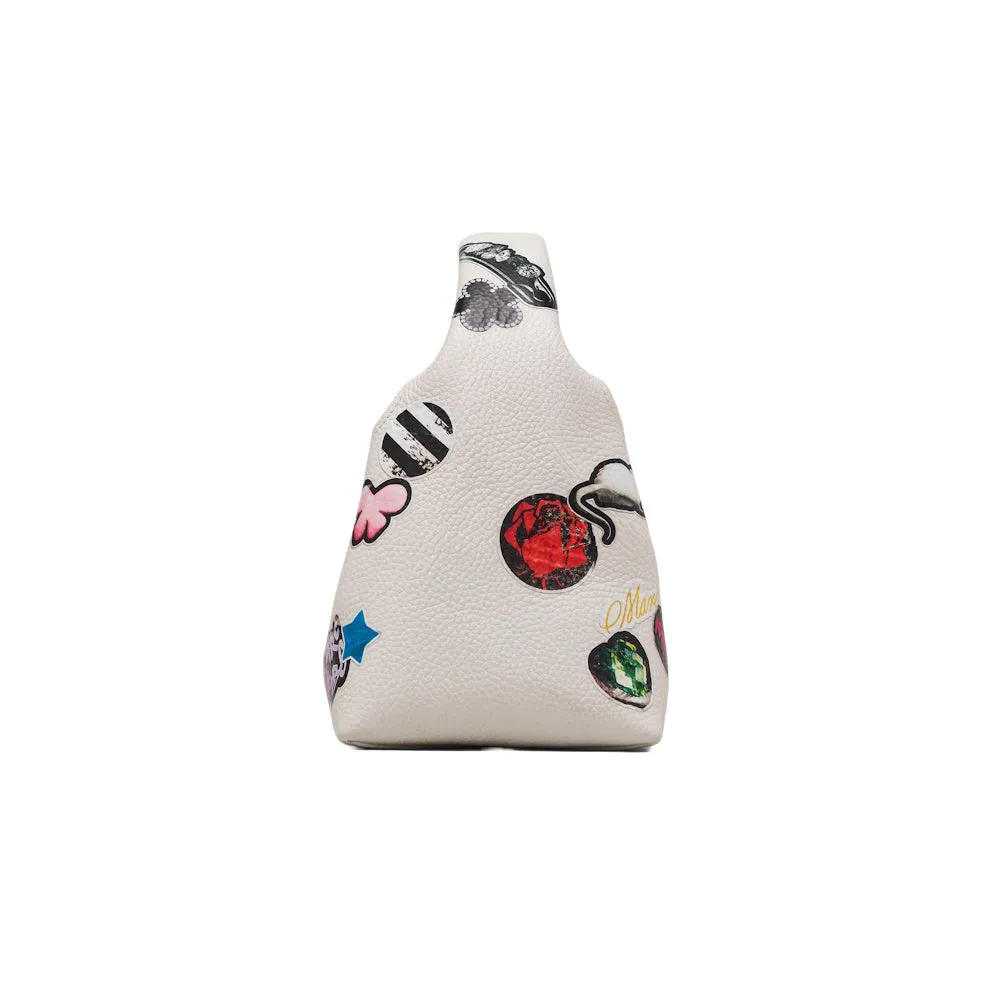 THE STICKER LEATHER MINI SACK BAG