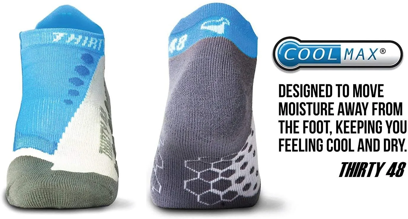 Thirty48 Running Socks for Men and Women Features Coolmax Fabric That Keeps Feet Cool & Dry - 1 Pair or 3 Pairs