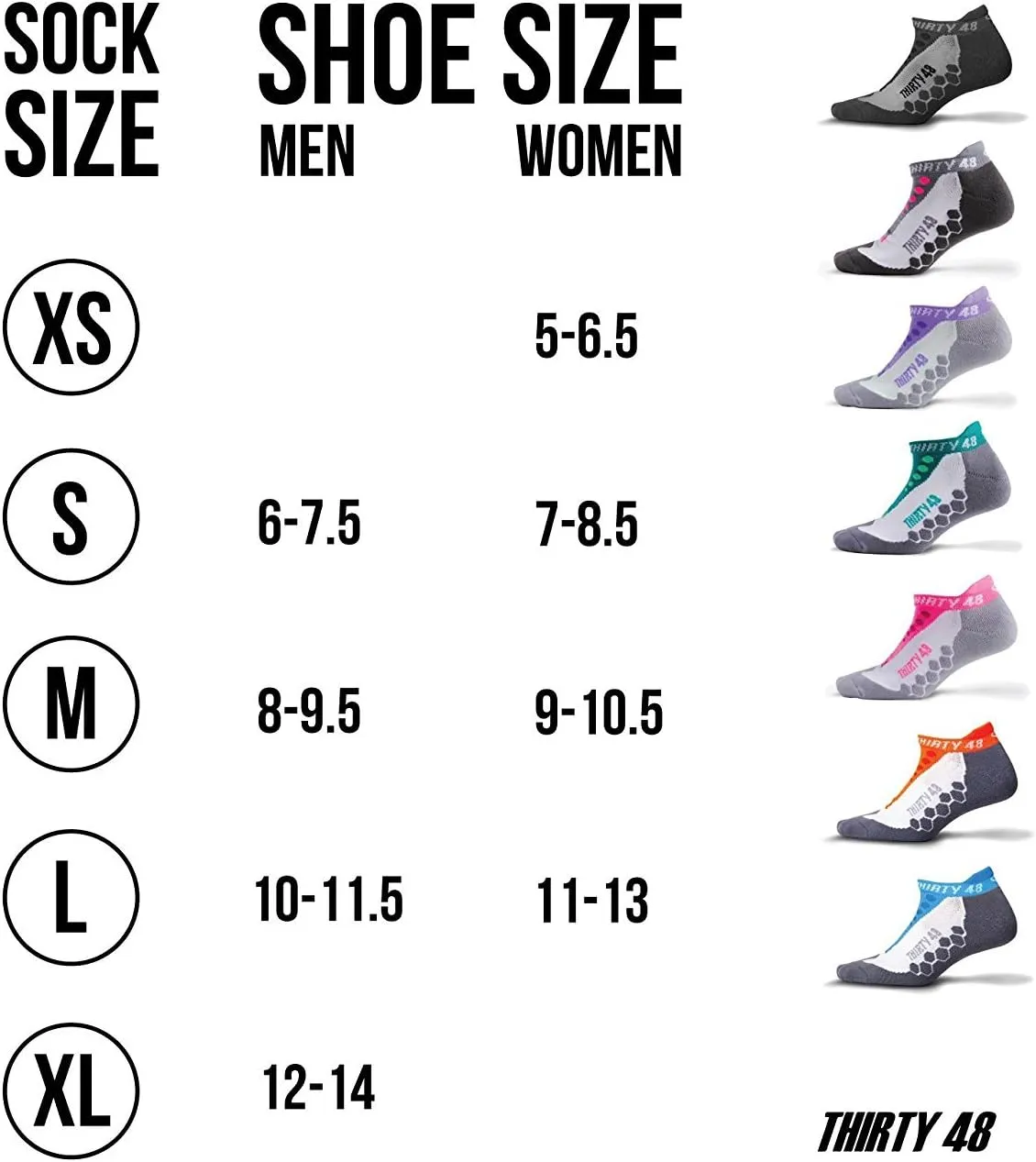 Thirty48 Running Socks for Men and Women Features Coolmax Fabric That Keeps Feet Cool & Dry - 1 Pair or 3 Pairs