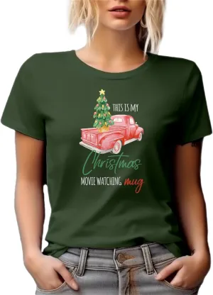 This is My Christmas Movie Watching Tshirt, Holiday Graphic Tshirt or Tshirt