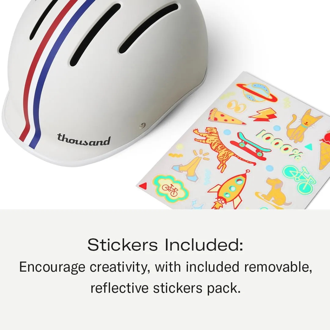 Thousand Kids Helmet – Free Reflective Sticker Pack to Customize, No Pinch Magnetic Buckle, Multi Sport Safety CSPC ASTM CE Certified – Jr Collection
