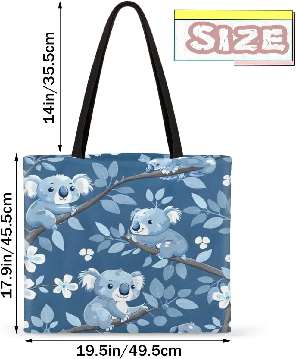 Tiger Cub Tropical Leaves Canvas Tote Bag for Women Men Stylish Tote Handbag Shoulder Bag Reusable Grocery Bag