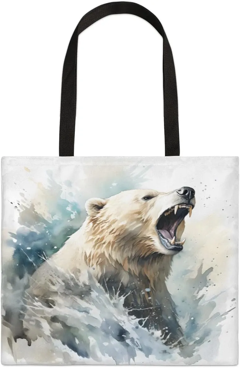 Tiger Cub Tropical Leaves Canvas Tote Bag for Women Men Stylish Tote Handbag Shoulder Bag Reusable Grocery Bag