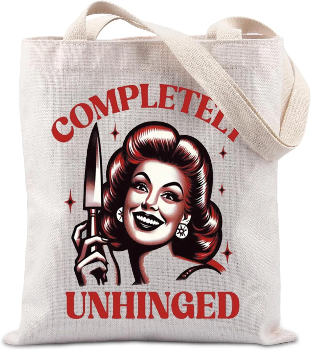 TIIMG Completely Unhinged Gift Distressed Housewife Gift Psychology Gift Mental Health Gift Tote Bag