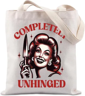 TIIMG Completely Unhinged Gift Distressed Housewife Gift Psychology Gift Mental Health Gift Tote Bag