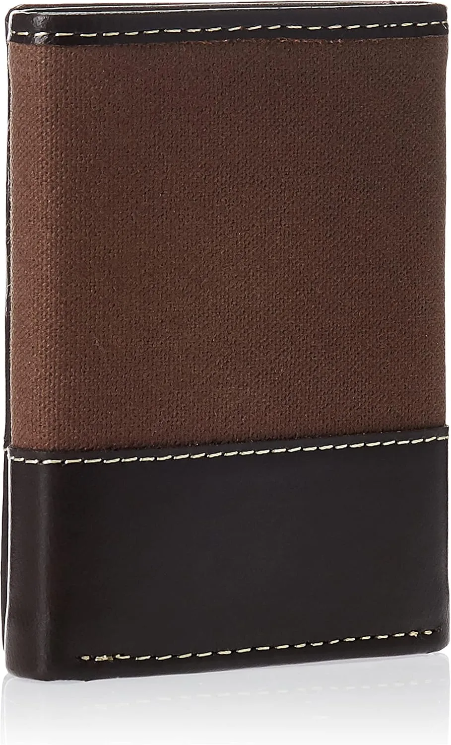 Timberland Men's Canvas & Leather Trifold Wallet, Dark Earth, One Size