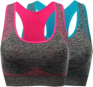 TOBWIZU Sports Bras for Women, Medium Support Yoga Gym Activewear Bras with Pocket