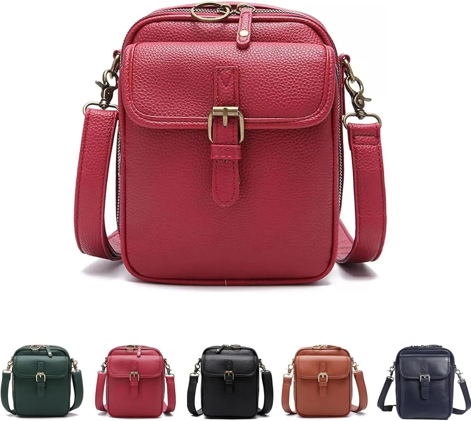 Tojoyride Crossbody Bag, Vintage Urvashi Crossbody Bag with 10 Card Slots, Women Shoulder Handbags with Anti-Theft Zipper