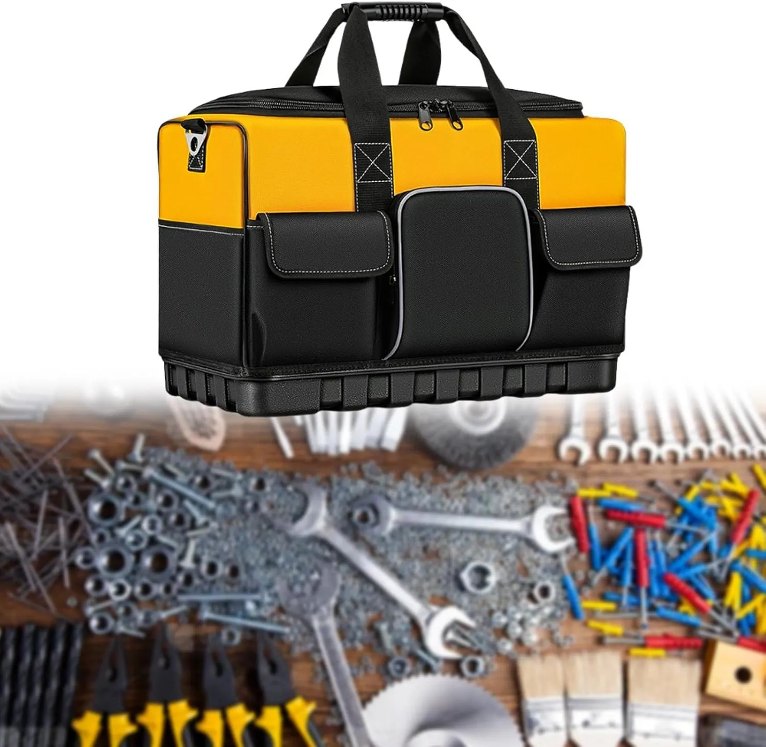 Tool Bag Carrying Toolbag Electrician Handbag Organiser for Construction Worker Mechanics, 46cmx24cmx32cm