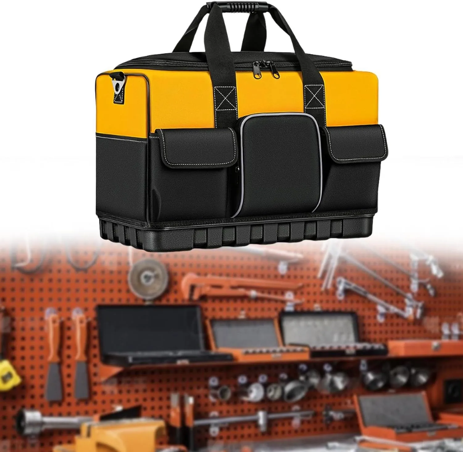 Tool Storage Bag, Electrician Handbag, with Handle, High Capacity, Organizer Carrying Pouch for Mechanics Father Day Dad Men, 46cmx24cmx32cm
