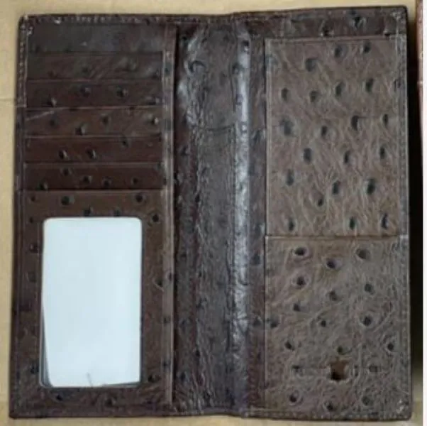 Top Notch Coffee Full Quill Ostrich Print with Star Concho Wallet 119CF