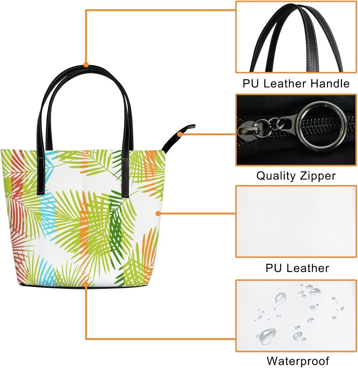 Tote Bag for Women PU Leather Handbags Women's Crossbody Handbags Work Tote Bags for Women Coachbags Tote Bag with Zipper