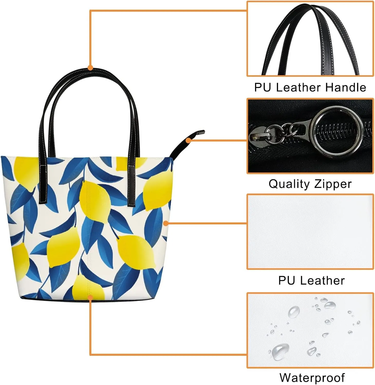 Tote Bag for Women PU Leather Handbags Women's Crossbody Handbags Work Tote Bags for Women Coachbags Tote Bag with Zipper