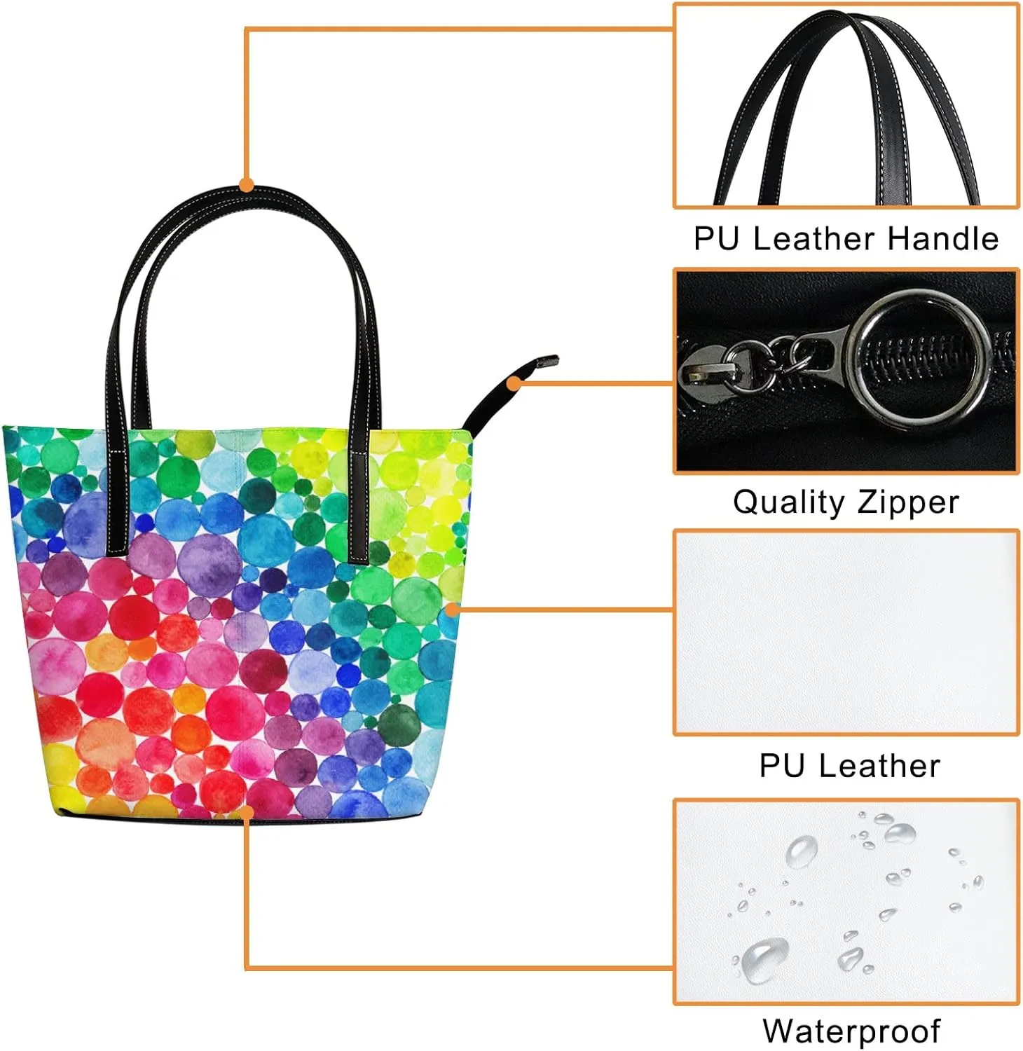 Tote Bag for Women PU Leather Handbags Women's Crossbody Handbags Work Tote Bags for Women Coachbags Tote Bag with Zipper