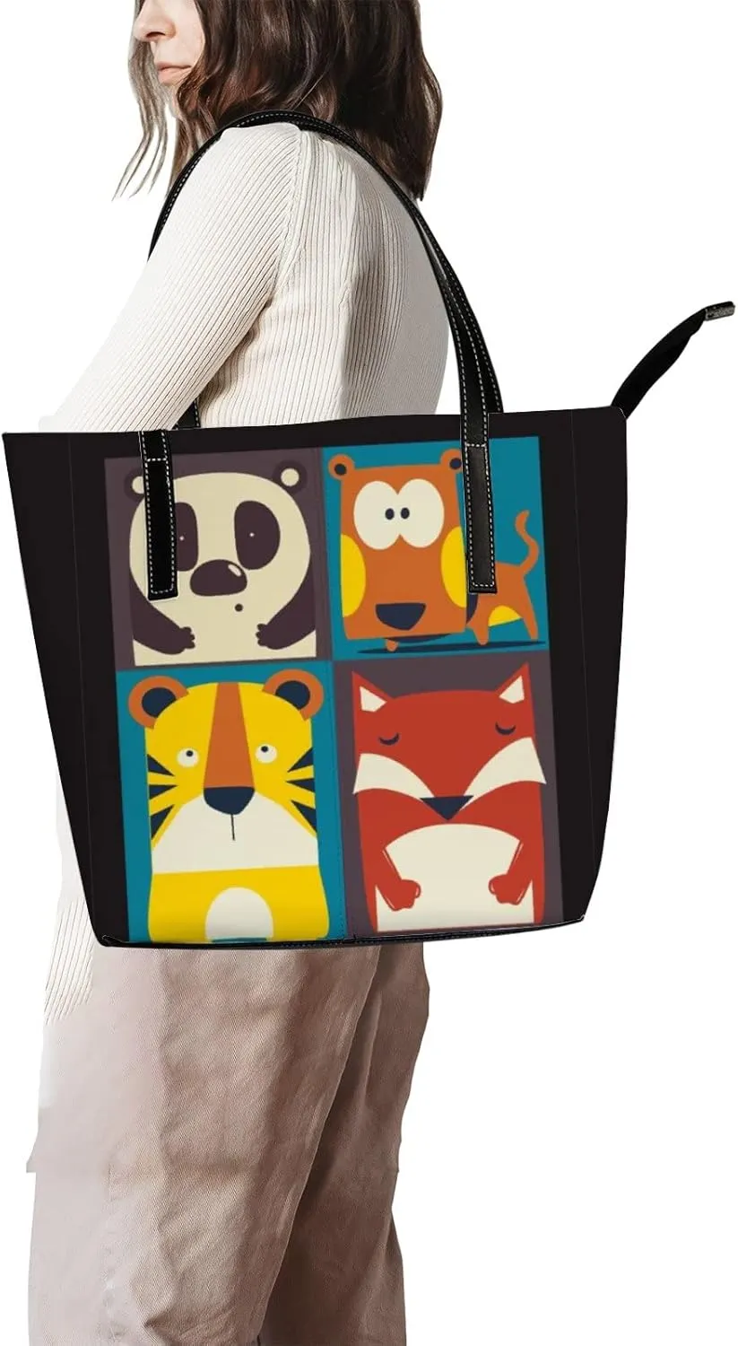 Tote Bag for Women PU Leather Handbags Women's Crossbody Handbags Work Tote Bags for Women Coachbags Tote Bag with Zipper