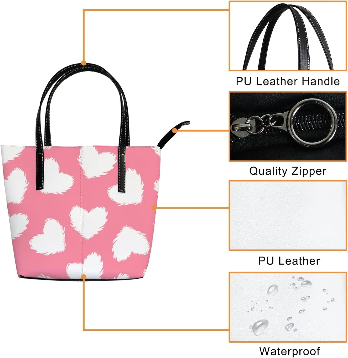 Tote Bag for Women PU Leather Handbags Women's Crossbody Handbags Work Tote Bags for Women Coachbags Tote Bag with Zipper