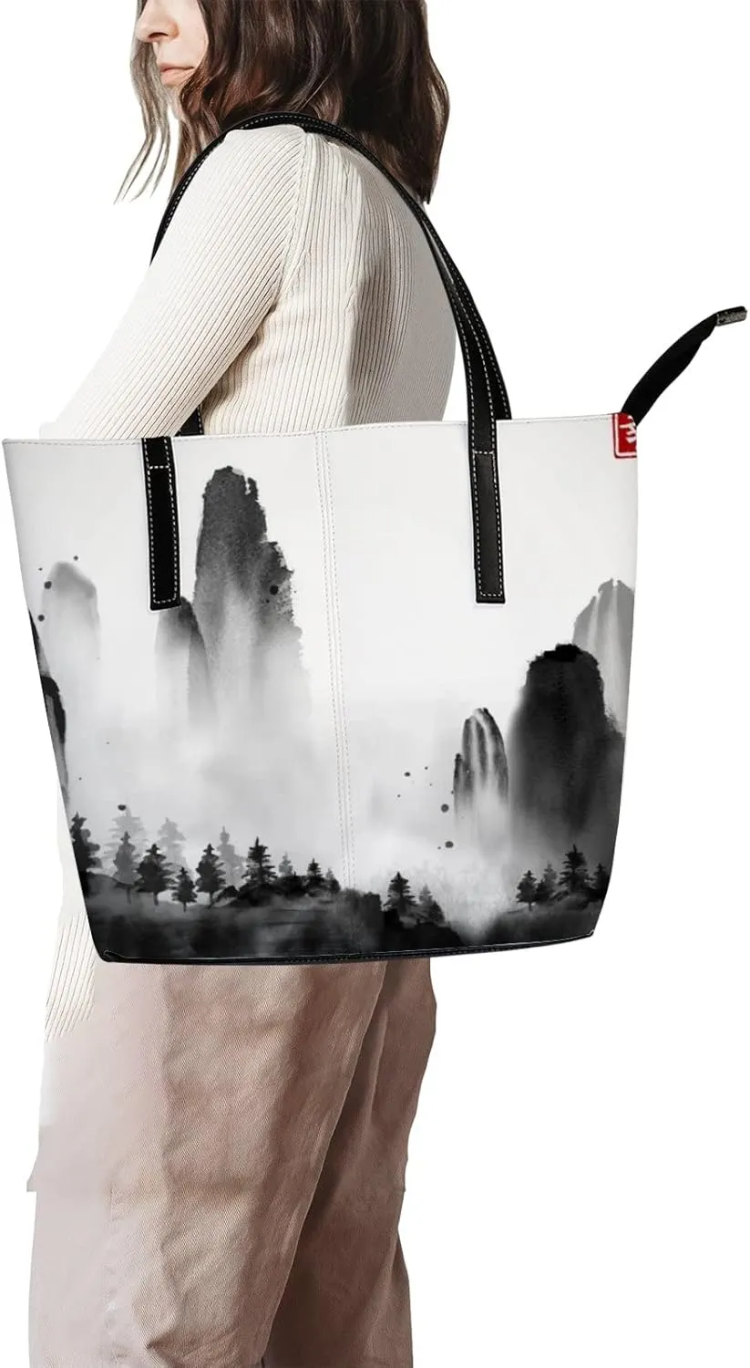 Tote Bag for Women PU Leather Handbags Women's Crossbody Handbags Work Tote Bags for Women Coachbags Tote Bag with Zipper