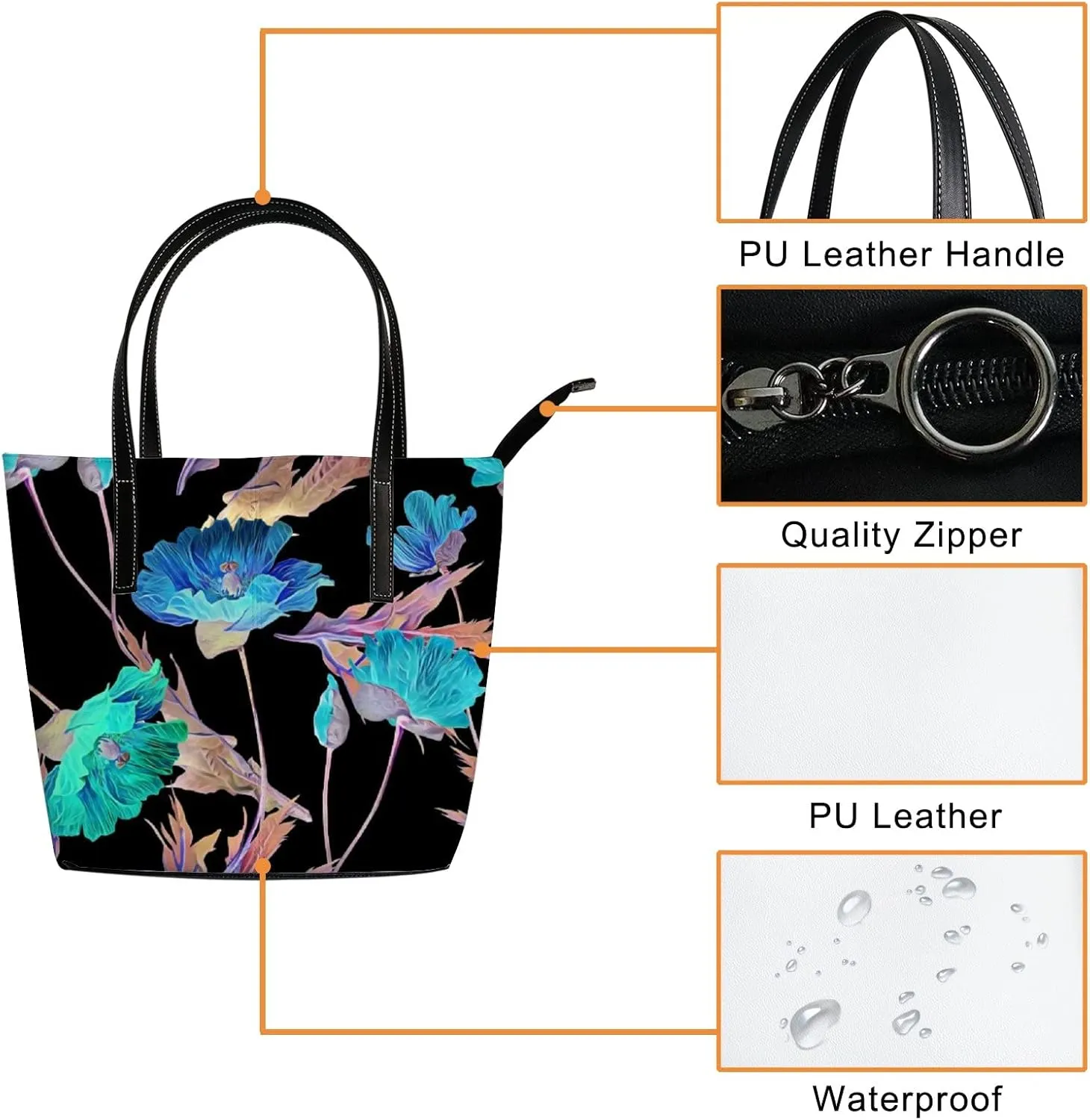 Tote Bag for Women PU Leather Handbags Women's Crossbody Handbags Work Tote Bags for Women Coachbags Tote Bag with Zipper