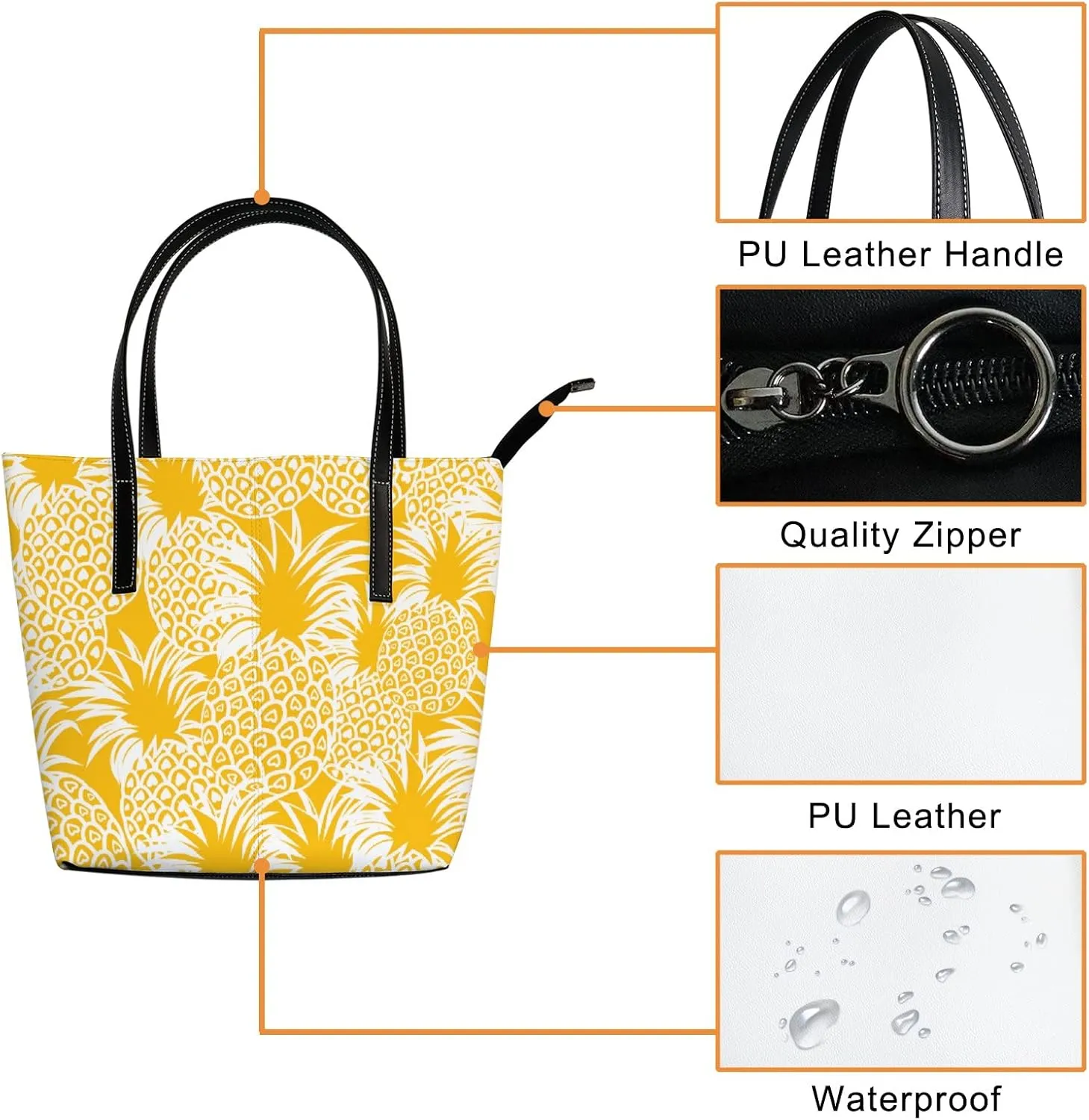 Tote Bag for Women PU Leather Handbags Women's Crossbody Handbags Work Tote Bags for Women Coachbags Tote Bag with Zipper