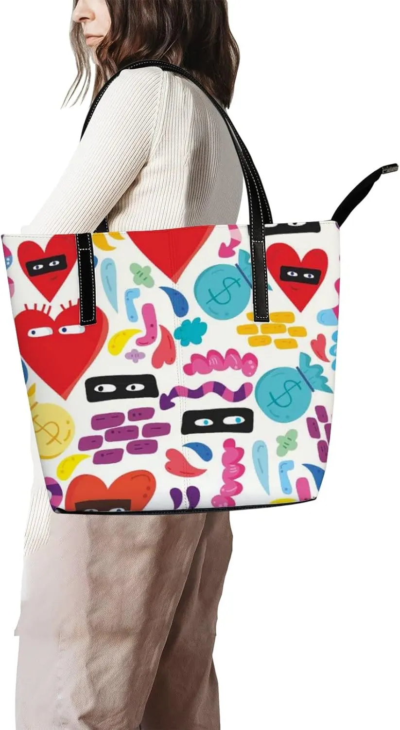Tote Bag for Women PU Leather Handbags Women's Crossbody Handbags Work Tote Bags for Women Coachbags Tote Bag with Zipper